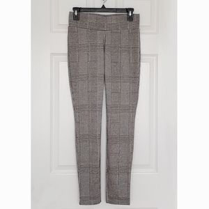 Me Moi NWT Black & White Pants Pull-Up Trouser Skinny Fit Plaid Legging